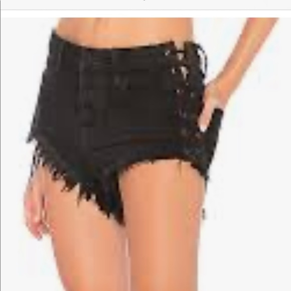 One Teaspoon Brandos black side ties shorts 26 alix earle - Picture 1 of 5